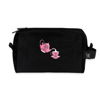 Sayings Tea - Recycled Toiletry Zip Bag - black - Front