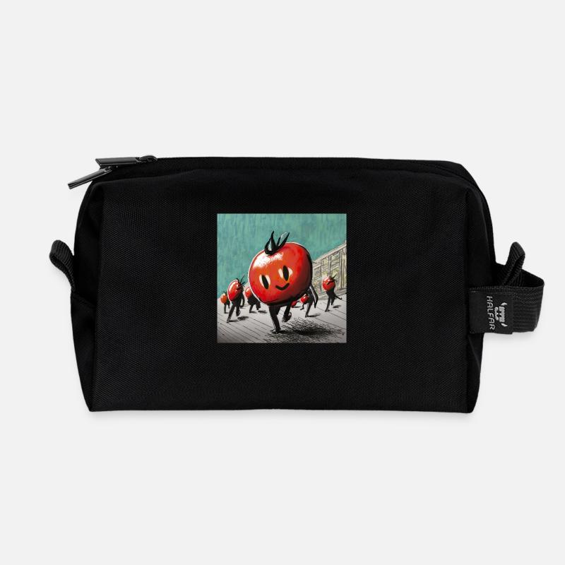 Mars des tomates - Trousse de toilette en tissu recyclé - noir