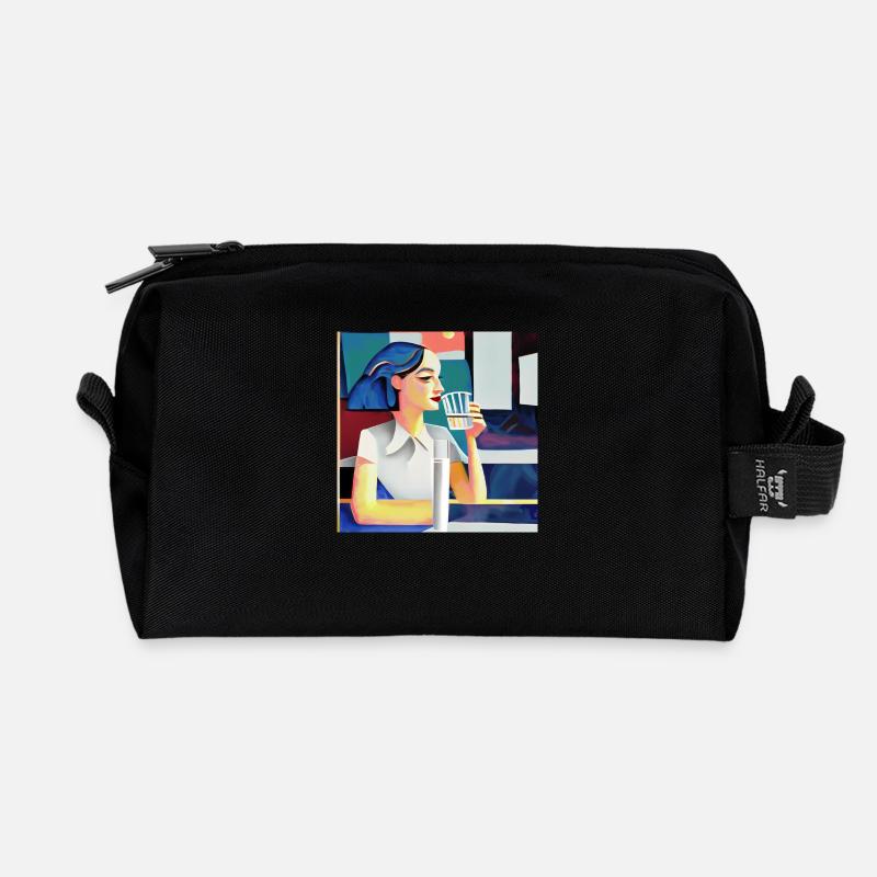 Aufhören - Recycelte Kulturtasche - Schwarz