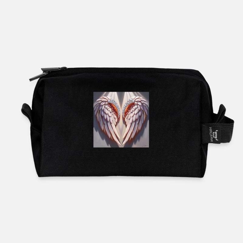 Engelsflügel - Recycelte Kulturtasche - Schwarz
