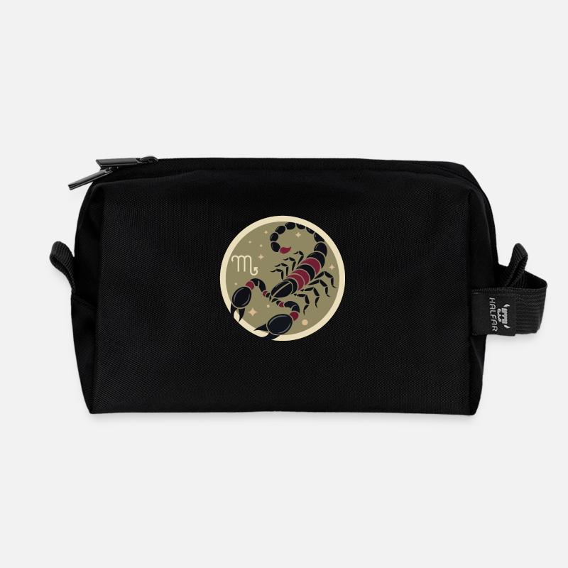 Design "Crimson Sting" - Recycled Toiletry Zip Bag - black