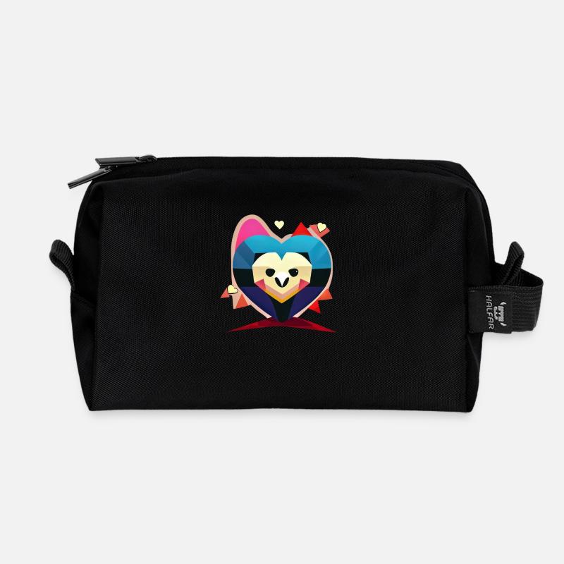 Guardian Heart - Recycled Toiletry Zip Bag - black