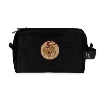 Design "Earthbound Strength" - Recycelte Kulturtasche - Schwarz - Vorne