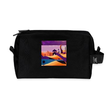 Desert Life - Recycled Toiletry Zip Bag - black - Front