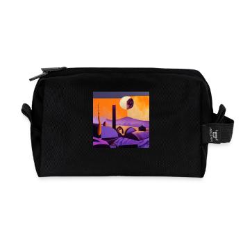Desert in the moonlight - Recycled Toiletry Zip Bag - black - Front