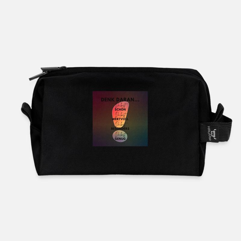 DU bist genug - Recycelte Kulturtasche - Schwarz