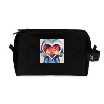 Von ganzem Herzen - Recycelte Kulturtasche - Schwarz - Vorne