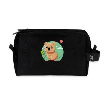 Design « Quokka Bliss » - Trousse de toilette en tissu recyclé - noir - Devant