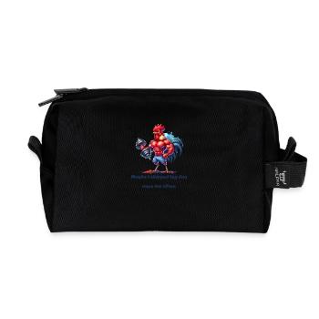 Gym Legday funny saying - Recycled Toiletry Zip Bag - black - Front