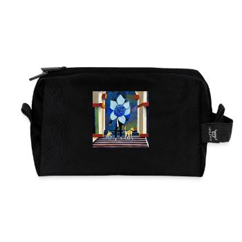 A blue flower in my head - Recycled Toiletry Zip Bag - black - Front
