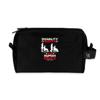 Disability Rights Are Human Rights - Recycled Toiletry Zip Bag - black - Front