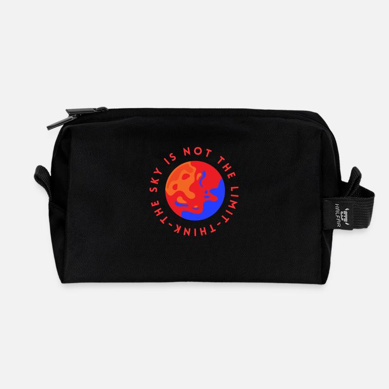 The sky is not the limit - Recycled Toiletry Zip Bag - black