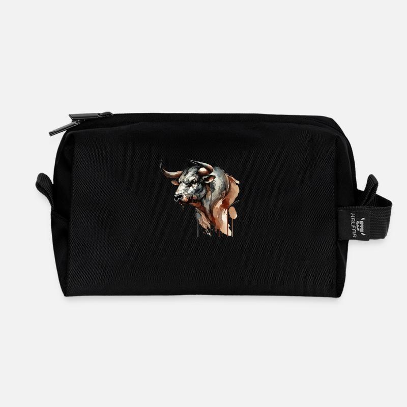stier - Recycelte Kulturtasche - Schwarz