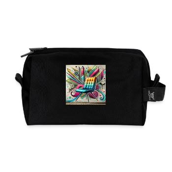 Chair Graffiti Furniture Seller - Recycled Toiletry Zip Bag - black - Front