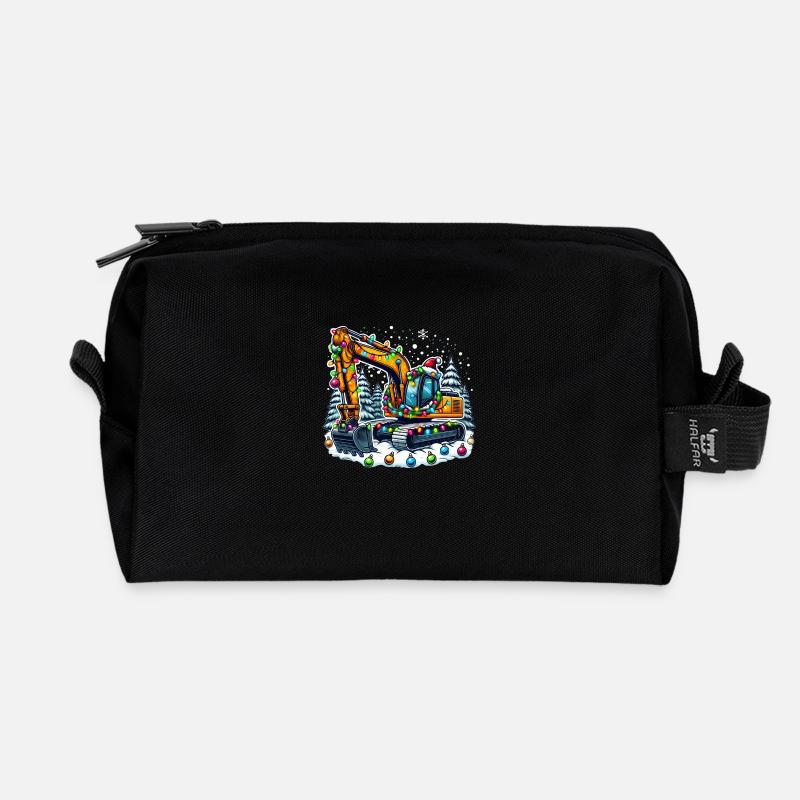 Baggerfahrer Bagger Baustelle Weihnachten - Recycelte Kulturtasche - Schwarz