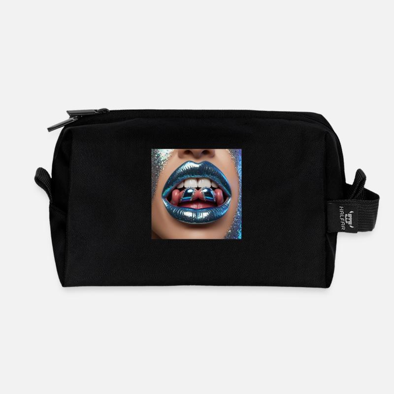 Baiser comique - Trousse de toilette en tissu recyclé - noir