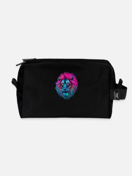 Löwe - Recycelte Kulturtasche - Schwarz