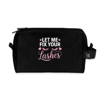 Precision for perfect eyelashes - Recycled Toiletry Zip Bag - black - Front