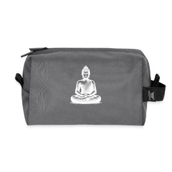 Yoga Buddha Erleuchtung Meditation Tattoo Style - Recycelte Kulturtasche - Anthrazit - Vorne