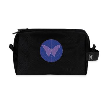 Sacred Geometry Butterfly - Recycled Toiletry Zip Bag - black - Front