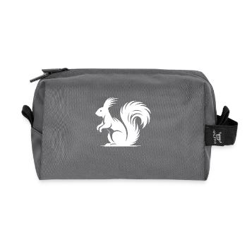 Squirrel Tattoo Style Drawing - Recycled Toiletry Zip Bag - anthracite - Front