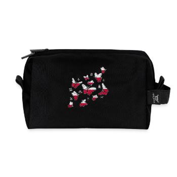 Polen Schmetterlinge Fußball Polen - Recycelte Kulturtasche - Schwarz - Vorne
