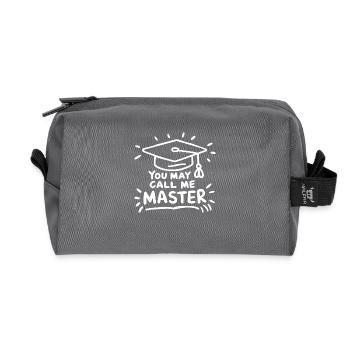 Witziges Design für den Masterabschluss - Recycelte Kulturtasche - Anthrazit - Vorne