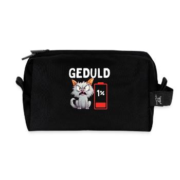 Geduld 1% Katze Bürohumor - Recycelte Kulturtasche - Schwarz - Vorne