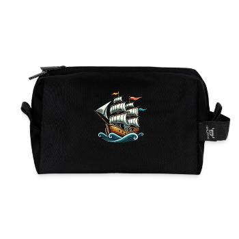 Schiff - Recycelte Kulturtasche - Schwarz - Vorne