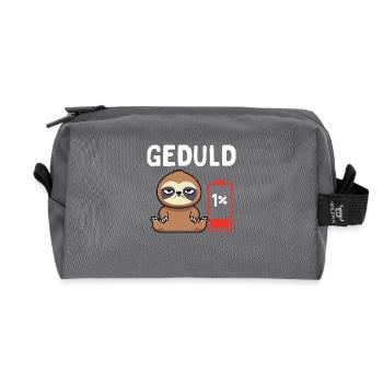 Geduld 1% Faultier Bürohumor - Recycelte Kulturtasche - Anthrazit - Vorne