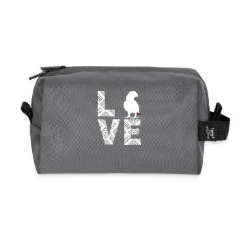 Perroquet gris d’Afrique - Trousse de toilette en tissu recyclé - anthracite - Devant