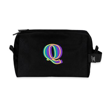 Lettre q multicolore - Trousse de toilette en tissu recyclé - noir - Devant