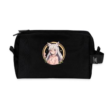 Fox Girl: Verzauberter Charme im Anime-Stil - Recycelte Kulturtasche - Schwarz - Vorne