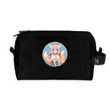 Fox Girl: Verzauberter Charme im Anime-Stil - Recycelte Kulturtasche - Schwarz - Vorne
