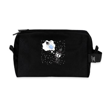 Warme Gedanken im Winter - Recycelte Kulturtasche - Schwarz - Vorne