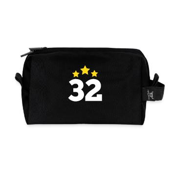 32 Years Star - 32nd Anniversary Gift - Recycled Toiletry Zip Bag - black - Front