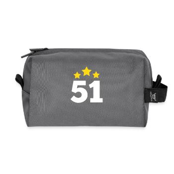 51 ans étoile - cadeau 51e anniversaire - Trousse de toilette en tissu recyclé - anthracite - Devant