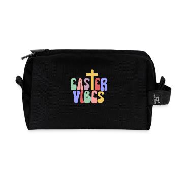 Easter Vibes Cross - Recycled Toiletry Zip Bag - black - Front