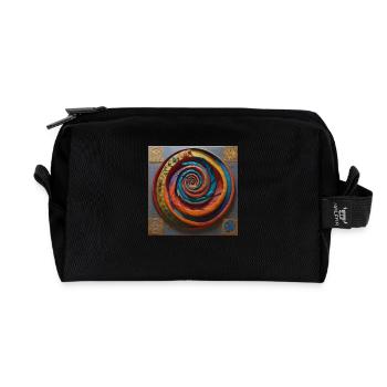 Spirale colorée - Trousse de toilette en tissu recyclé - noir - Devant