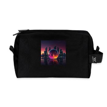 Moderne Stadt - Zwei Spiralen - Recycelte Kulturtasche - Schwarz - Vorne