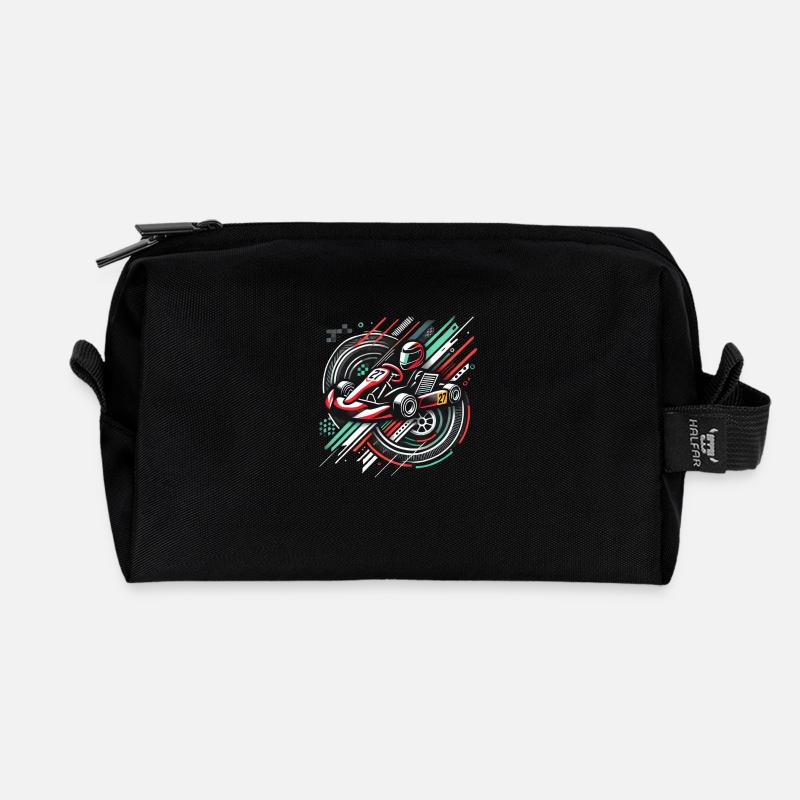 Karting Motorsport - Recycelte Kulturtasche - Schwarz