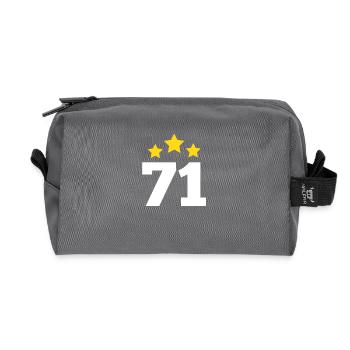 71 Jahre Stern - Geschenk zum 71. Jubiläum - Recycelte Kulturtasche - Anthrazit - Vorne