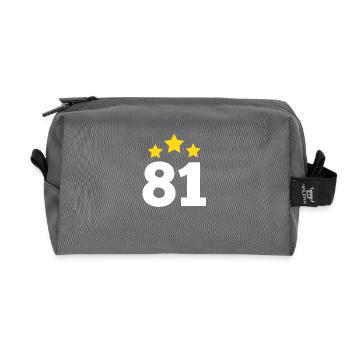 81 Jahre alter Stern - Geschenk zum 81. Jubiläum - Recycelte Kulturtasche - Anthrazit - Vorne