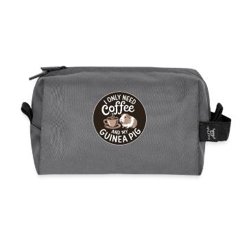 Need coffee and my guinea pig - Recycled Toiletry Zip Bag - anthracite - Front