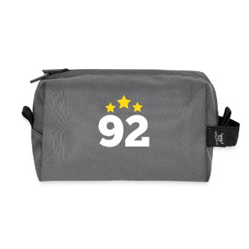 92 Years Star - 92nd Anniversary Gift - Recycled Toiletry Zip Bag - anthracite - Front