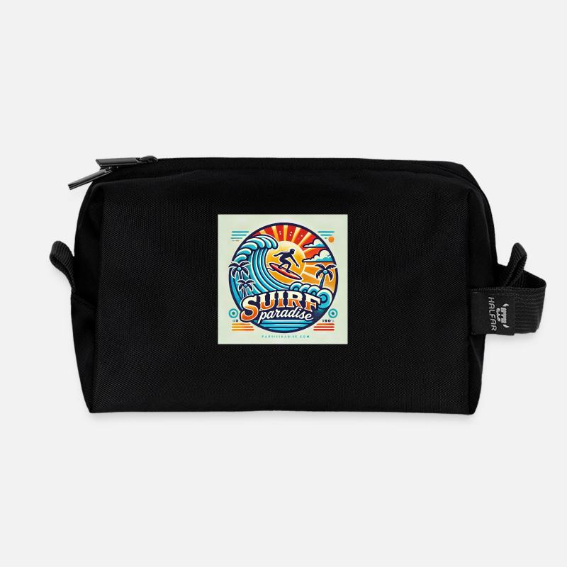 Surf paradise - Trousse de toilette en tissu recyclé - noir