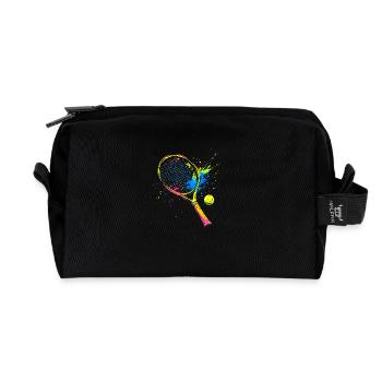 Raquette de tennis colorée - Trousse de toilette en tissu recyclé - noir - Devant