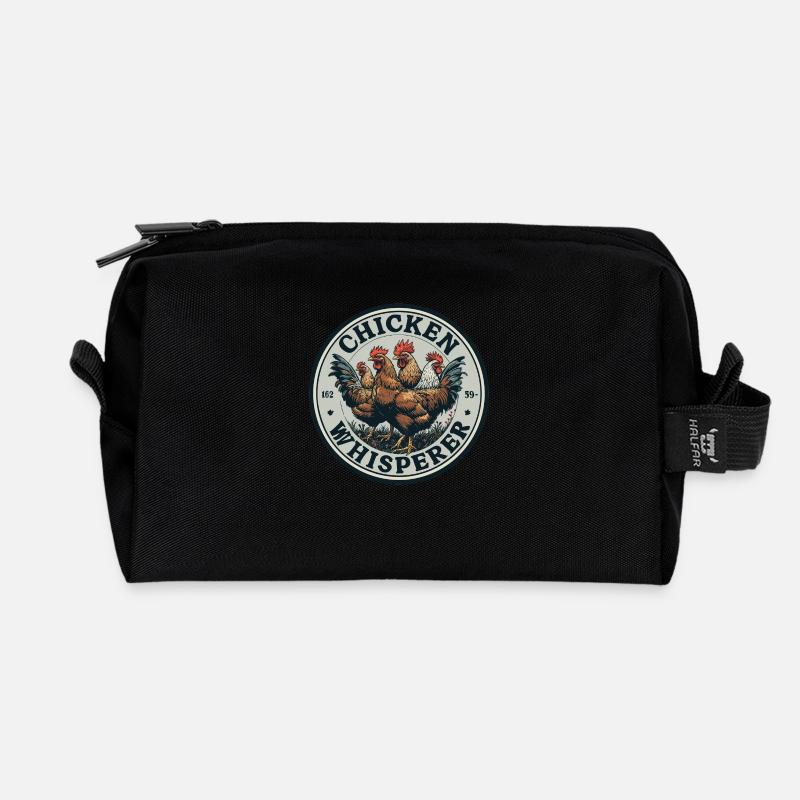 Hühnerflüsterer - chicken whisperer 090434 - Recycled Toiletry Zip Bag - black