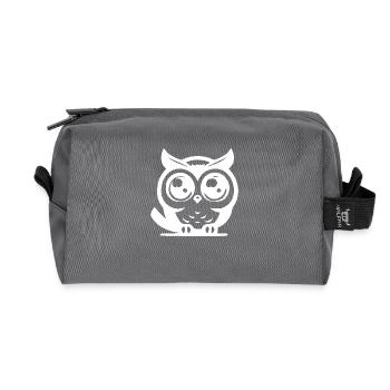 Little cute owls huge eyes - Recycled Toiletry Zip Bag - anthracite - Front