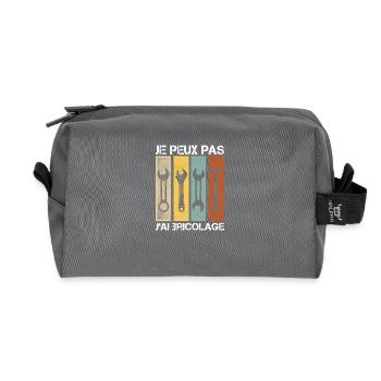 Je peux pas jai bricolage - Trousse de toilette en tissu recyclé - anthracite - Devant